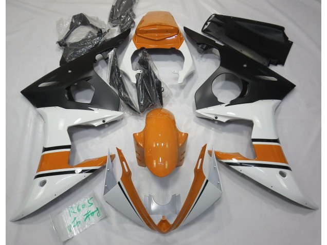 03-04 Blanc Brillant & Orange R6 Carénage Moto