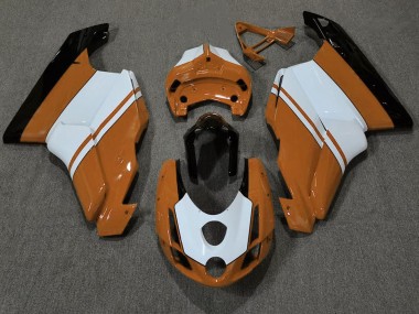 03-04 Orange Brillant & Blanc Ducati 749 999 Carénage Moto