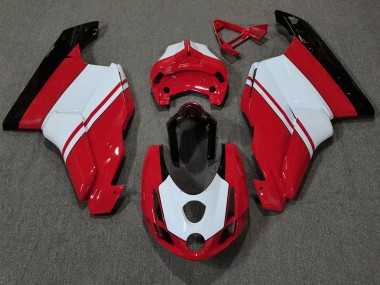 03-04 Rouge Brillant & Blanc Ducati 749 999 Carénage Moto