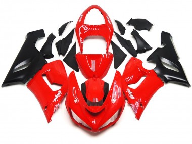 05-06 Décalcomanies Blanches Rouges Brillantes Unies ZX6R Carénage Moto