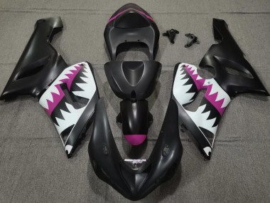 05-06 Requin Noir Mat & Rose ZX6R Carénage Moto