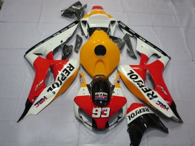 06-07 Blanc Orange Clair Repsol CBR1000RR Carénage Moto