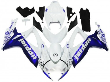 06-07 Blu E Bianco Jordan Stile Lucido GSXR 600-750 Carénage Moto