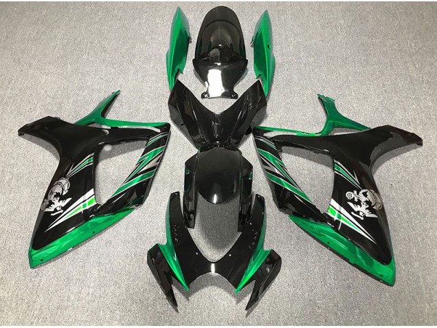 06-07 Design Vert Brillant & Noir GSXR 600-750 Carénage Moto