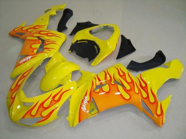 06-07 Giallo Arancione Fiamma ZX10R Carénage Moto