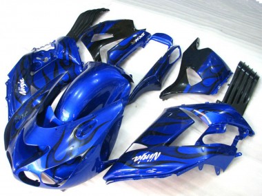 06-11 Flamme Bleue ZX14R Carénage Moto