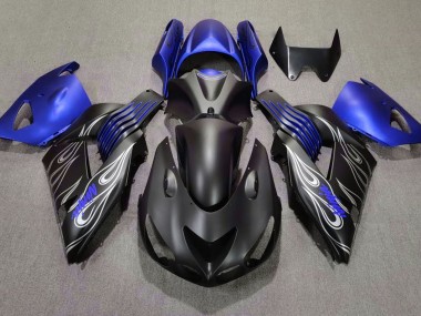 06-11 Noir Mat & Bleu ZX14R Carénage Moto