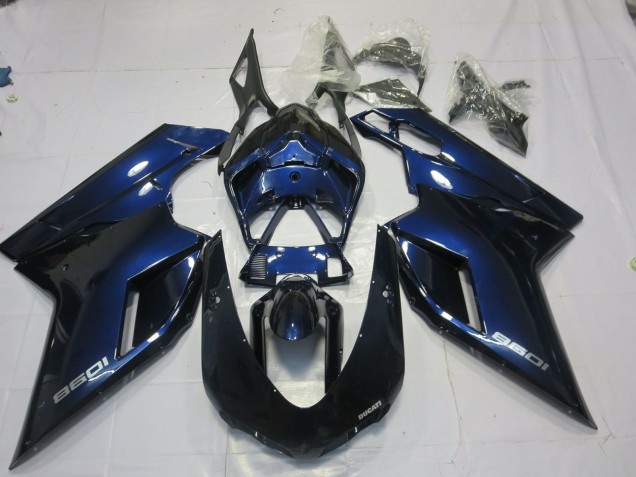 07-14 Bleu Profond Ducati 848 1098 1198 Carénage Moto