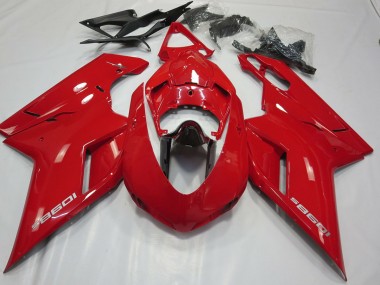 07-14 OEM Style Rouge Brillant Ducati 848 1098 1198 Carénage Moto