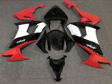 08-10 Rouge Brillant Noir & Blanc ZX10R Carénage Moto