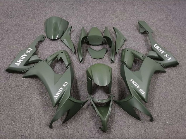 08-10 US Army Vert Mat ZX10R Carénage Moto