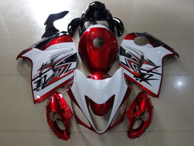 08-20 Design Rouge Brillant & Blanc GSXR 1300 Carénage Moto