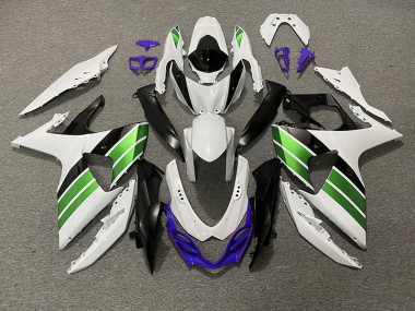 09-16 Blanc Brillant Vert Noir & Violet GSXR 1000 Carénage Moto