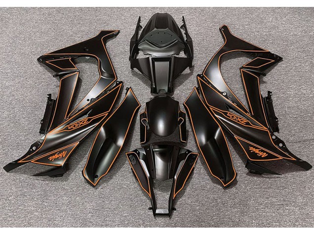 11-15 Doublure Noir Mat & Orange ZX10R Carénage Moto