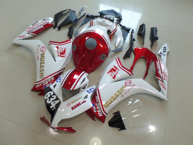 12-16 634 Blanc & Rouge CBR1000RR Carénage Moto