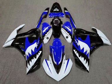 15-18 Requin Blanc & Bleu R3 Carénage Moto