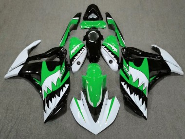 15-18 Requin Blanc & Vert R3 Carénage Moto