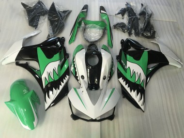 15-18 Requin Vert & Blanc R3 Carénage Moto