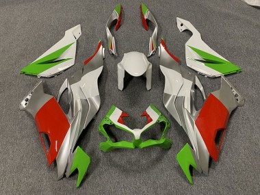 19-23 Personnalisé Rouge / Vert & Argent ZX6R Carénage Moto