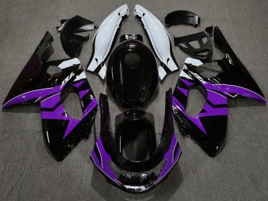 98-07 Noir Brillant Violet & Blanc YZF600 Carénage Moto